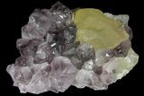 Botryoidal Yellow Fluorite on Amethyst - India #102380-1